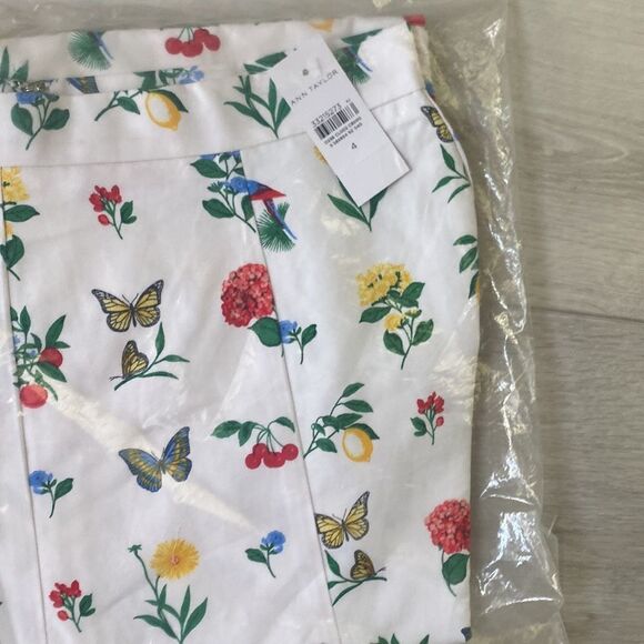Ann Taylor Botanical Flutter Sleeve Pima Cotton Top (xs)& Matching Midi Skirt(4) - Picture 5 of 5